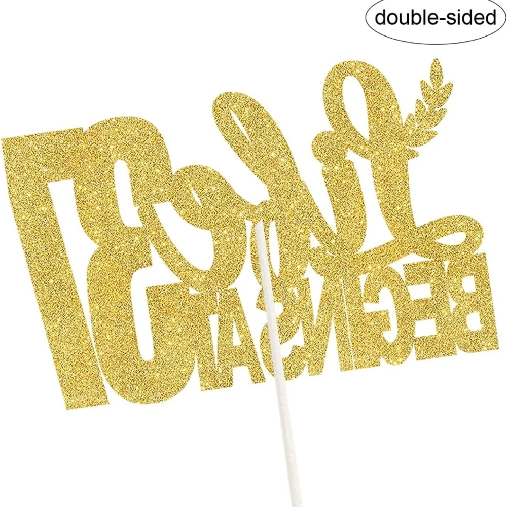 New Gold Glitter Life Begins at 37 Cake Topper 37th Birthday